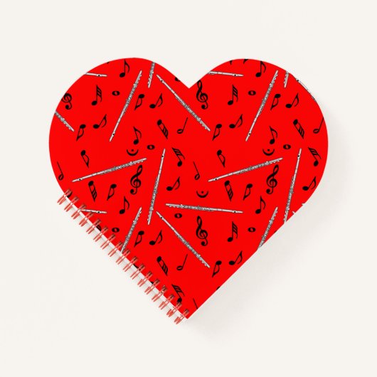 Carnet Motif Flute Music Note (Devant)