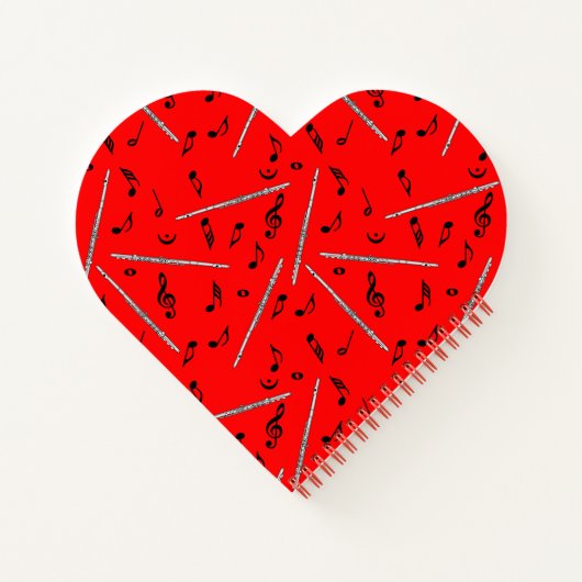 Carnet Motif Flute Music Note (Dos)