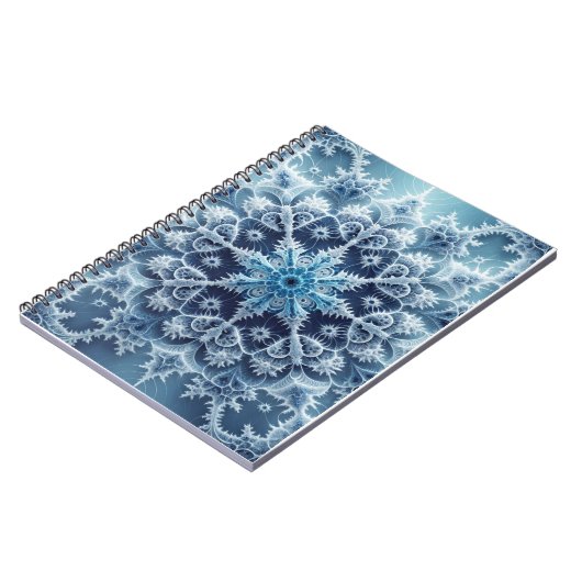Carnet Motif fractal en cristal bleu Icy (Côté gauche)