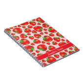 Carnet Motif Fraise Avec Titre Ou Nom Personnalisé (Côté Droit)