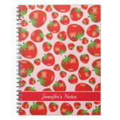 Carnet Motif Fraise Avec Titre Ou Nom Personnalisé (Devant)