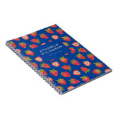Carnet Motif fraise bleu (Côté Droit)