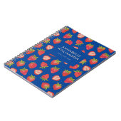 Carnet Motif fraise bleu (Côté gauche)