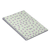 Carnet Motif Fraise Violette sur Fond Vert (Côté Droit)