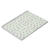 Carnet Motif Fraise Violette sur Fond Vert (Côté gauche)