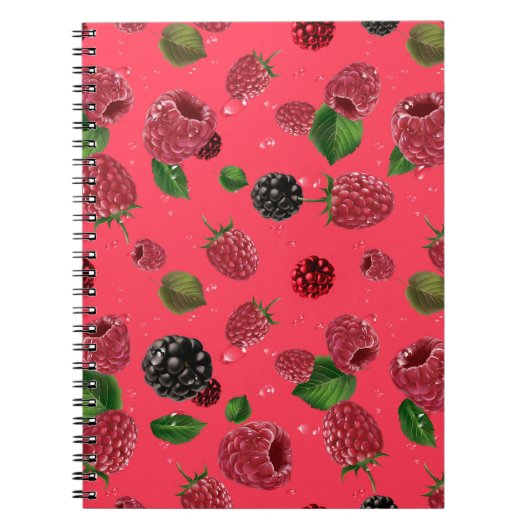Carnet Motif framboise (Devant)