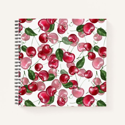 Carnet Motif Fruit cerise (Devant)