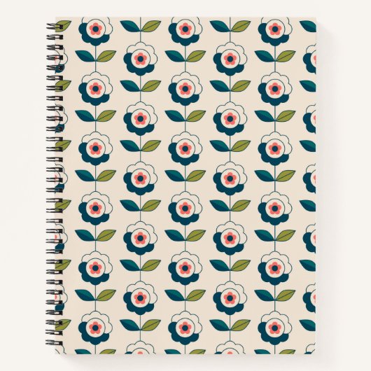 Carnet Motif Fun Jardin Retro (Devant)