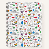 Carnet motif gay pride Doodle (Devant)