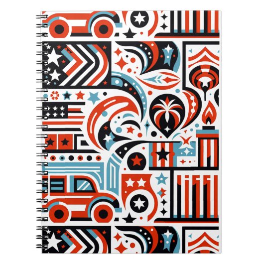 Carnet Motif Génératif du 4 Juillet (Devant)