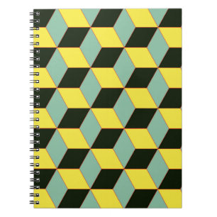 Carnet motif géométrique 3D de style vintage et transpare