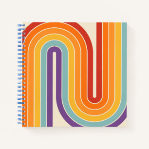 Carnet Motif géométrique à rayures arquées de style rétro