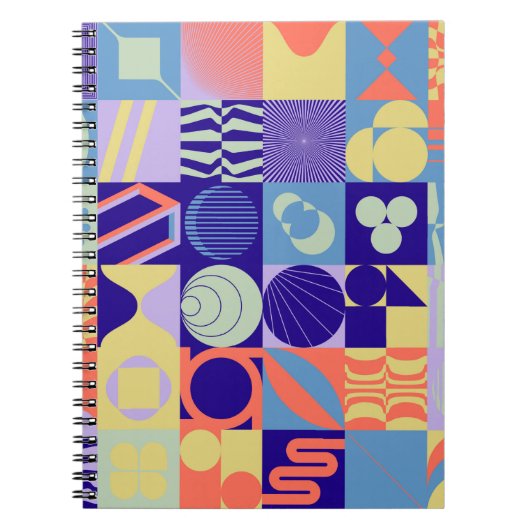 Carnet motif géométrique Abstrait aux formes simples (Devant)