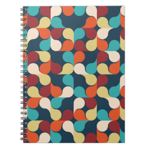 Carnet Motif géométrique Abstrait avec feuilles, gouttes.