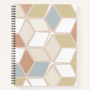Carnet Motif géométrique abstrait moderne bleu vert brun