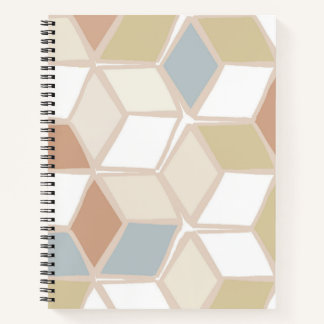 Carnet Motif géométrique abstrait moderne bleu vert brun