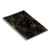 Carnet Motif géométrique Art Déco noir et or (Côté Droit)