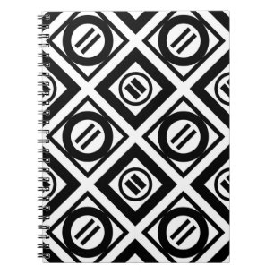 Carnet Motif géométrique Black Equal Sign en blanc