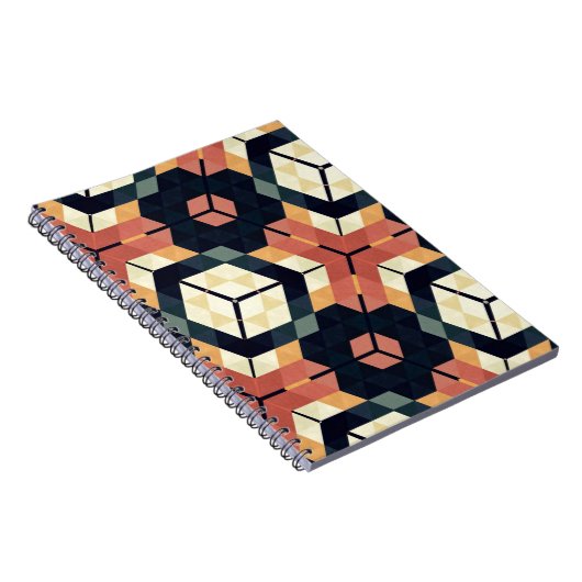 Carnet Motif géométrique Carré Hexagon coloré (Côté Droit)