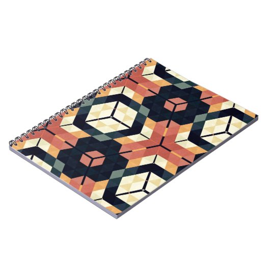 Carnet Motif géométrique Carré Hexagon coloré (Côté gauche)