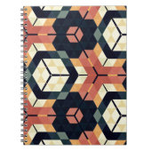 Carnet Motif géométrique Carré Hexagon coloré (Devant)