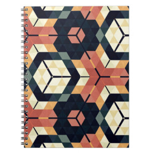 Carnet Motif géométrique Carré Hexagon coloré