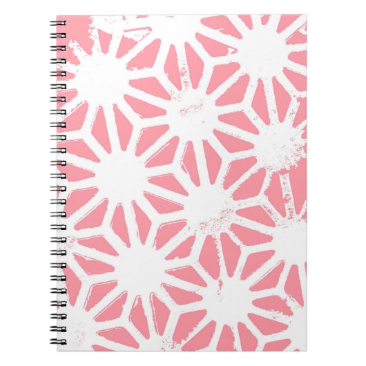 Carnet Motif géométrique corail (Devant)