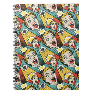 Carnet Motif géométrique de style bande dessinée d'art po