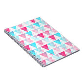 Carnet Motif géométrique de triangles bleues et roses (Côté Droit)