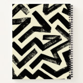 Carnet Motif géométrique des lignes de brosse noire | Per (Dos)