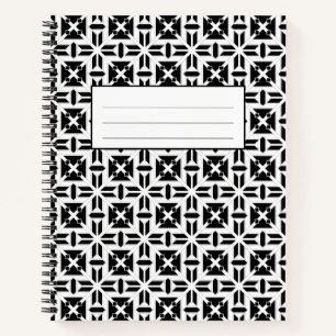 Carnet Motif géométrique élégant noir et blanc