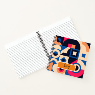 Carnet motif géométrique en cercle coloré