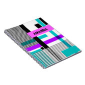 Carnet motif géométrique en couleurs rayées et néons (Côté Droit)