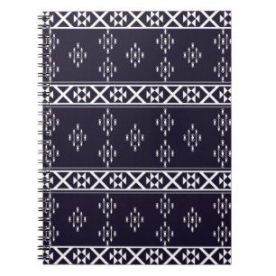 Carnet motif géométrique ethnique Abstrait Design bleu ar