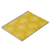 Carnet Motif géométrique ethnique : jaune doré, blanc (Côté gauche)