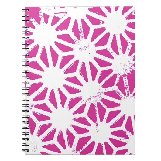 Carnet Motif géométrique Fuchsia (Devant)