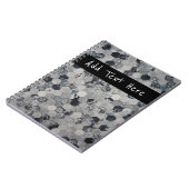 Carnet Motif géométrique gris, blanc et noir (Côté gauche)