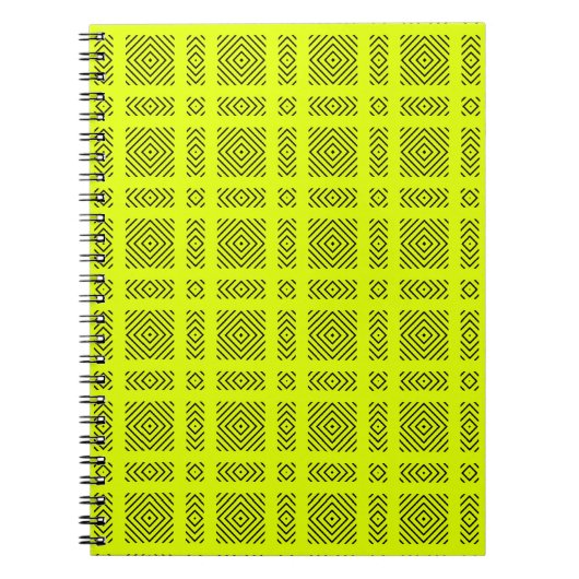 Carnet Motif géométrique jaune citron (Devant)