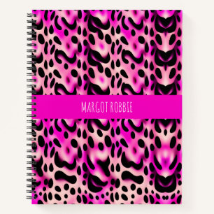 Carnet Motif géométrique Leopard rose 3D