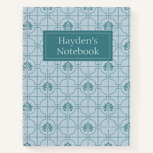Carnet Motif géométrique Lotus Grid - Le Lotus Blanc (Devant)