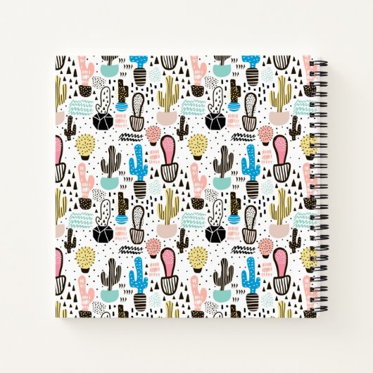 Carnet Motif géométrique moderne Cactus (Dos)