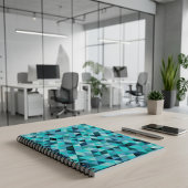 Carnet Motif géométrique moderne de triangles sarcelle tu