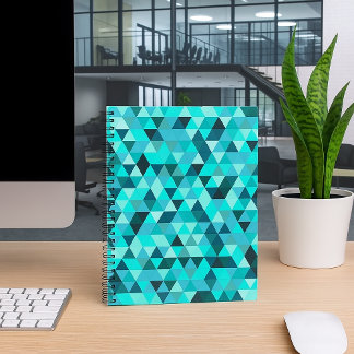 Carnet Motif géométrique moderne de triangles sarcelle tu