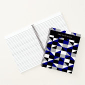 Carnet Motif géométrique moderne en gris noir avec nom (Intérieur)