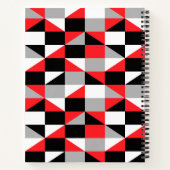 Carnet Motif géométrique moderne en gris noir avec nom (Dos)