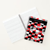 Carnet Motif géométrique moderne en gris noir avec nom (Intérieur)