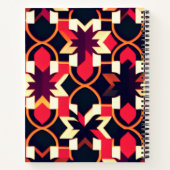 Carnet Motif géométrique moderne twitch rouge noir (Dos)