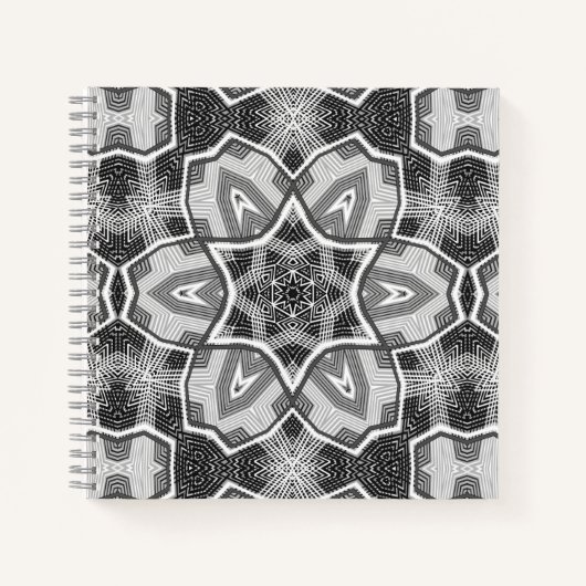 Carnet Motif géométrique noir blanc (Devant)
