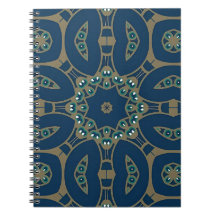 Motif géométrique octogonal bleu marine et or