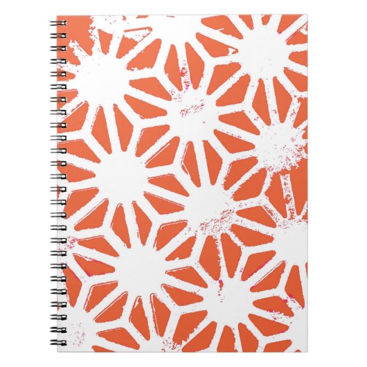 Carnet Motif géométrique orange et blanc (Devant)